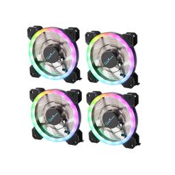 Apevia 412L-RGB Spectra 57.67 CFM 120 mm Fans 4-Pack